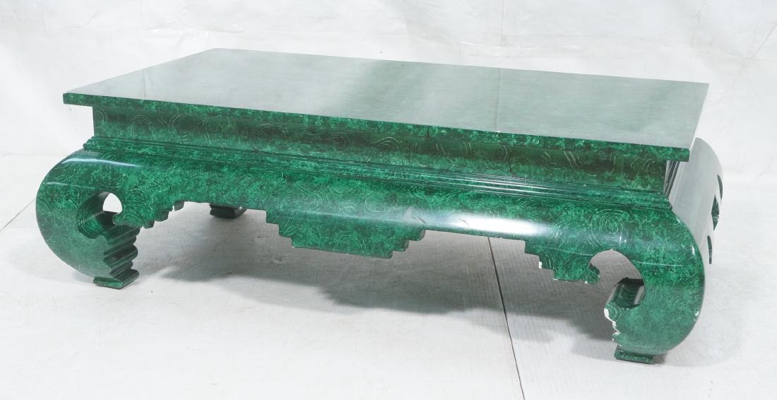 Faux Malachite Painted Decorator Cocktail Table. (1 of 13)