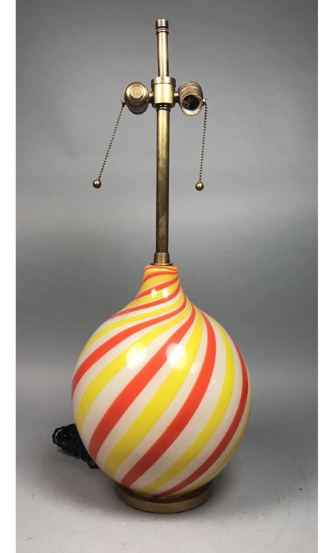 Modernist Art Glass Striped Table Lamp Dino Marte (1 of 9)