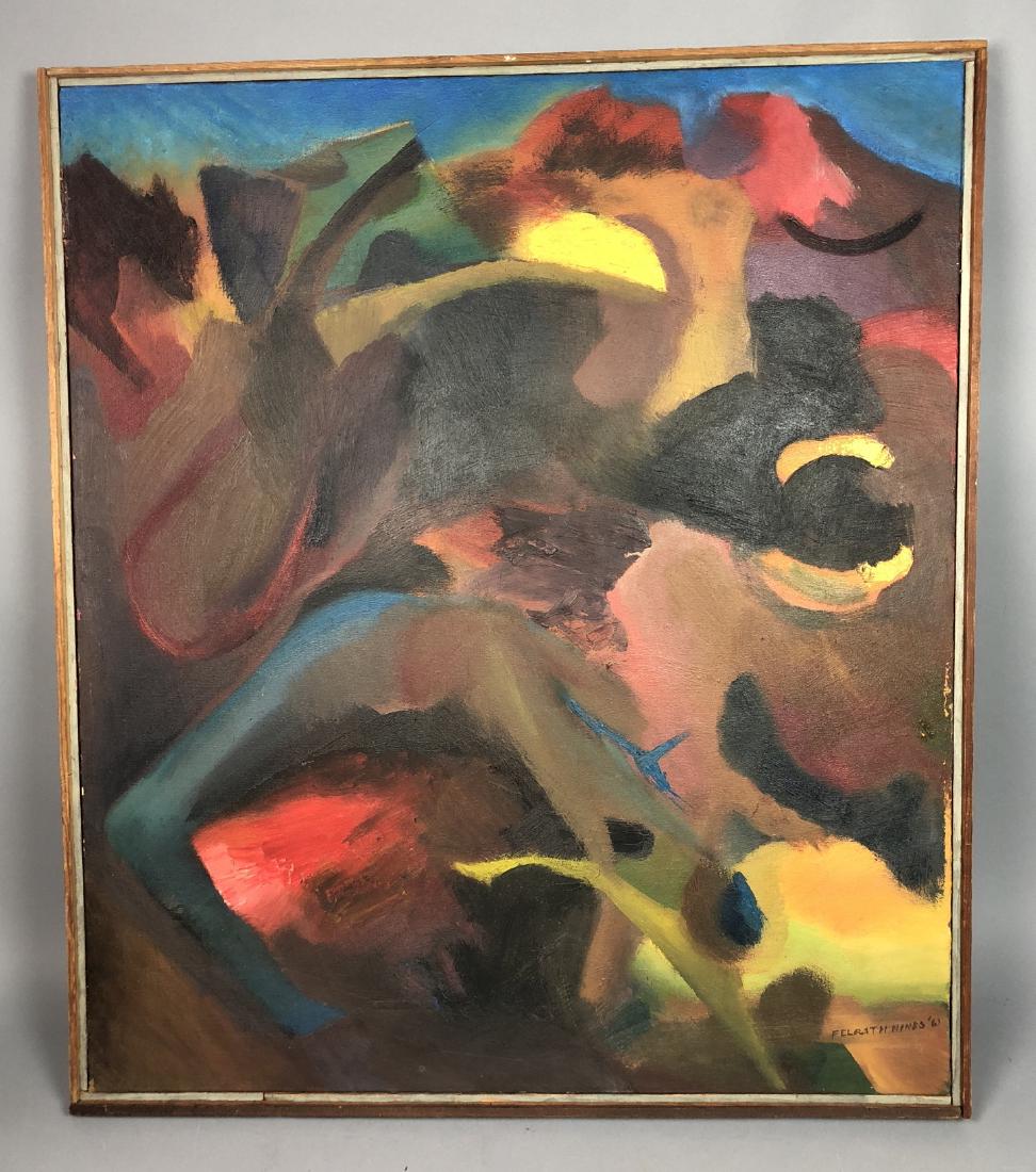 FELRATH HINES Modernist Abstract Oil Painting. Fa (1 of 11)