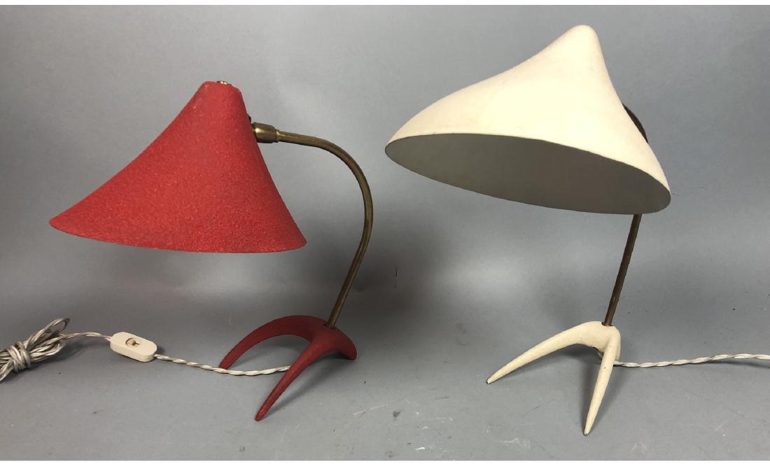 2 Austrian Modernist Brass  Table Lamps. Arched b (1 of 7)