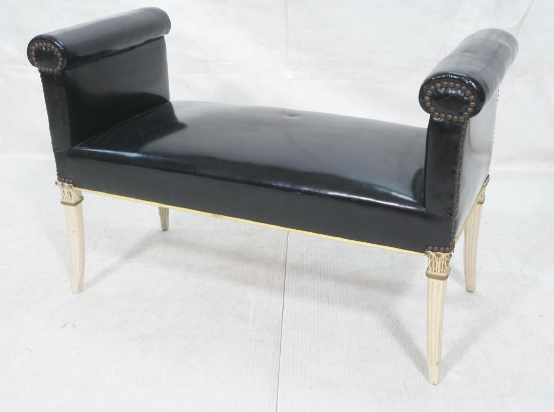 Decorator Regency Painted Upholstered Bench. Back (1 of 10)