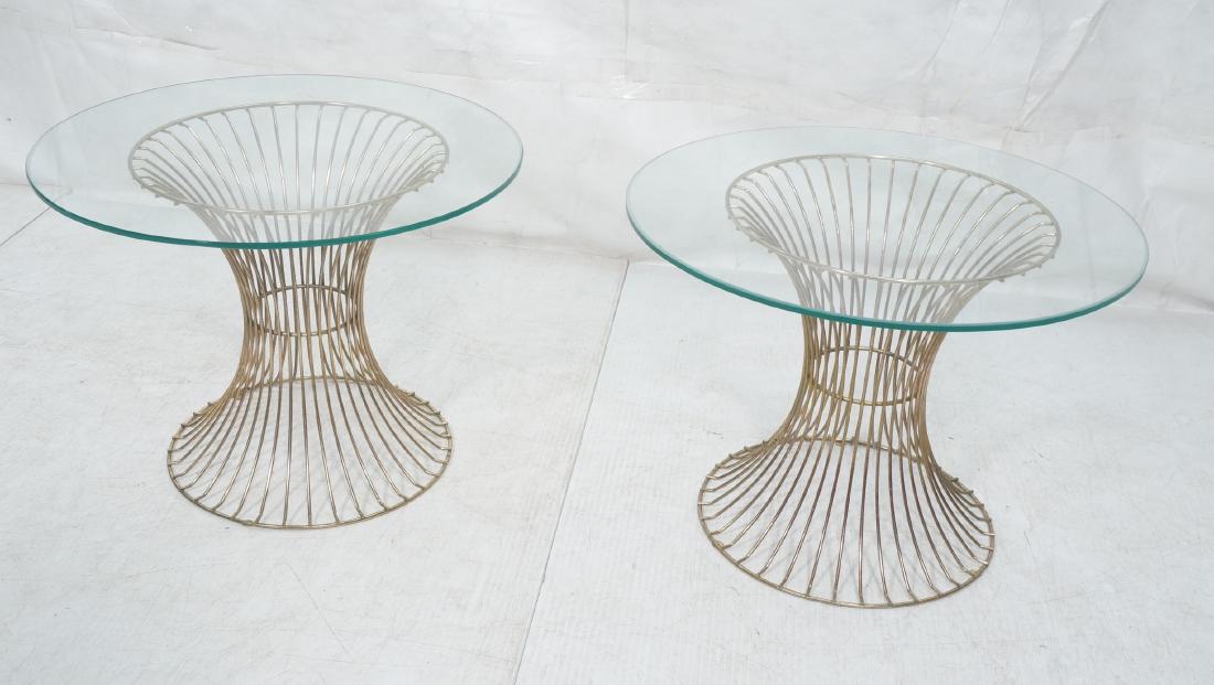 Pr Modernist Platner Style Metal Rod Side Tables. (1 of 8)
