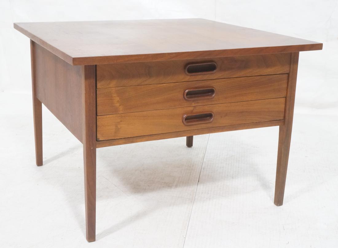3 Drawer American Modern Walnut Side Table. Squar (1 of 8)