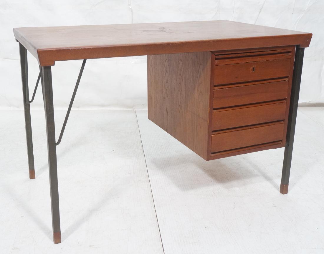 JOHN STUART Modernist Walnut Writing Desk. Black (1 of 11)