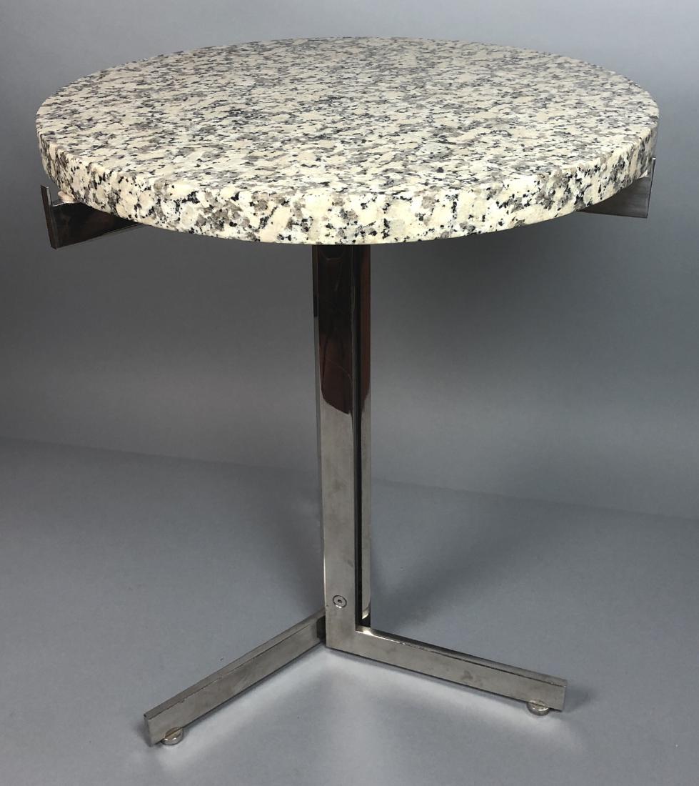 NICO ZOGRAPHOS Granite Top Modernist Chrome Table (1 of 5)