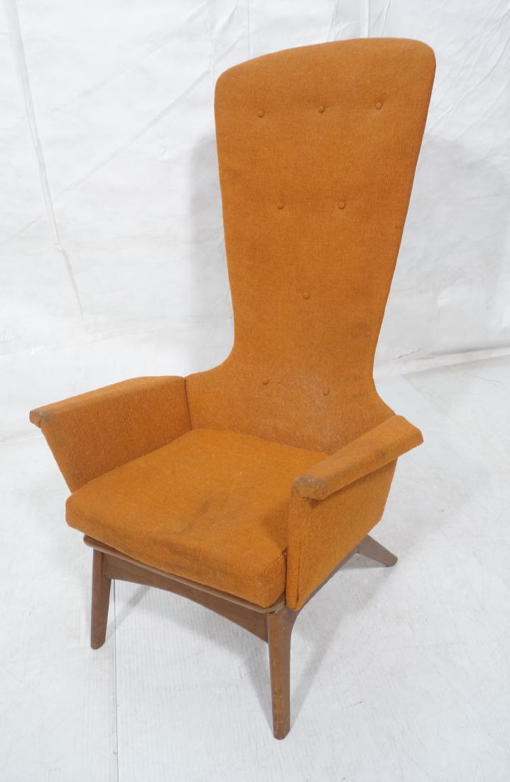 Tall Back ADRIAN PEARSALL Lounge Chair. Tall flar: Tall Back ADRIAN PEARSALL Lounge Chair. Tall flared back with orange upholstery.-- Dimensions: H: 51 inches: W: 33 inches: D: 37.5 inches ---