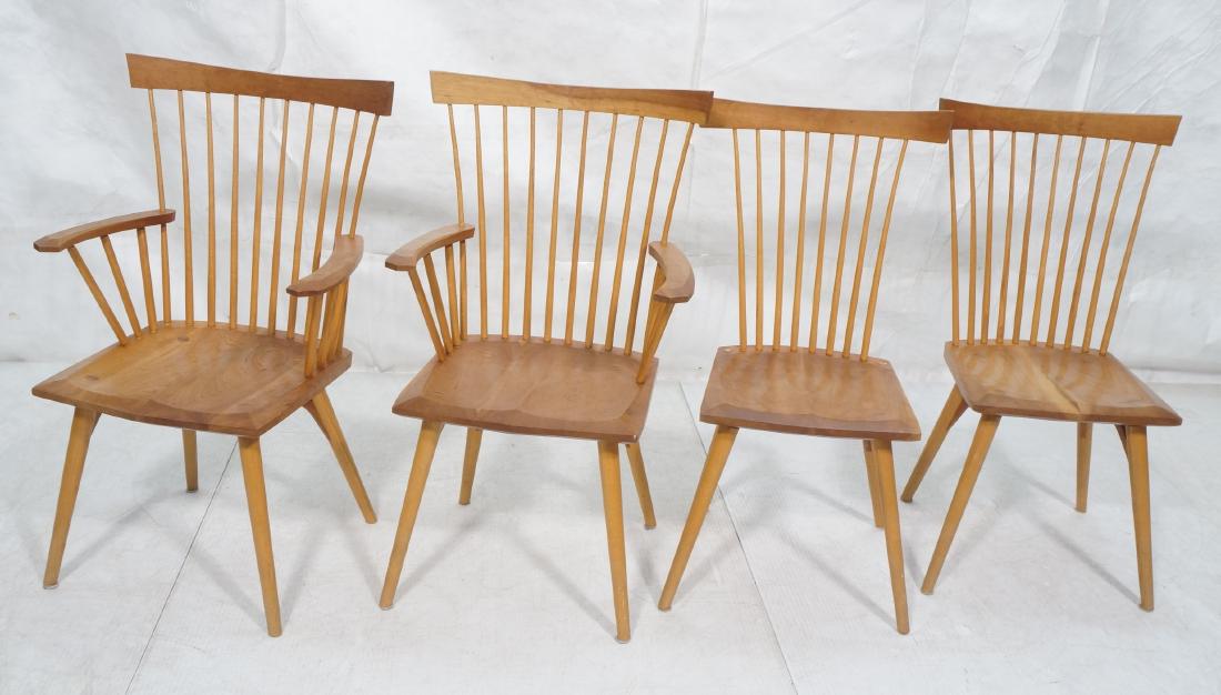 Set 4 Studio Made Tall Back Spindle Chairs. 2 arm (1 of 15)