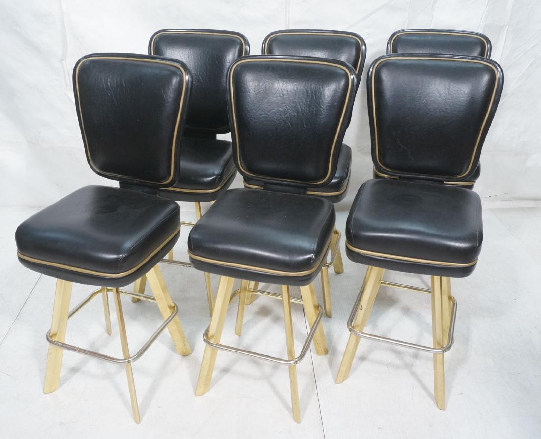 Set 6 Trump Plaza Swivel Bar Stools. Gold Tone Al (1 of 10)