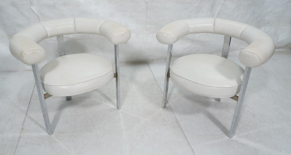 Pr 70s Modern Heavy Chrome & Vinyl Lounge Chairs. (1 of 14)