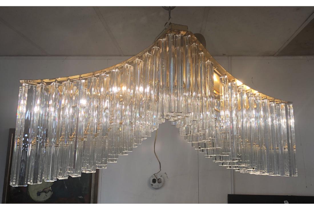 Large Chevron Form CAMER Hanging Prism Chandelier (1 of 7)