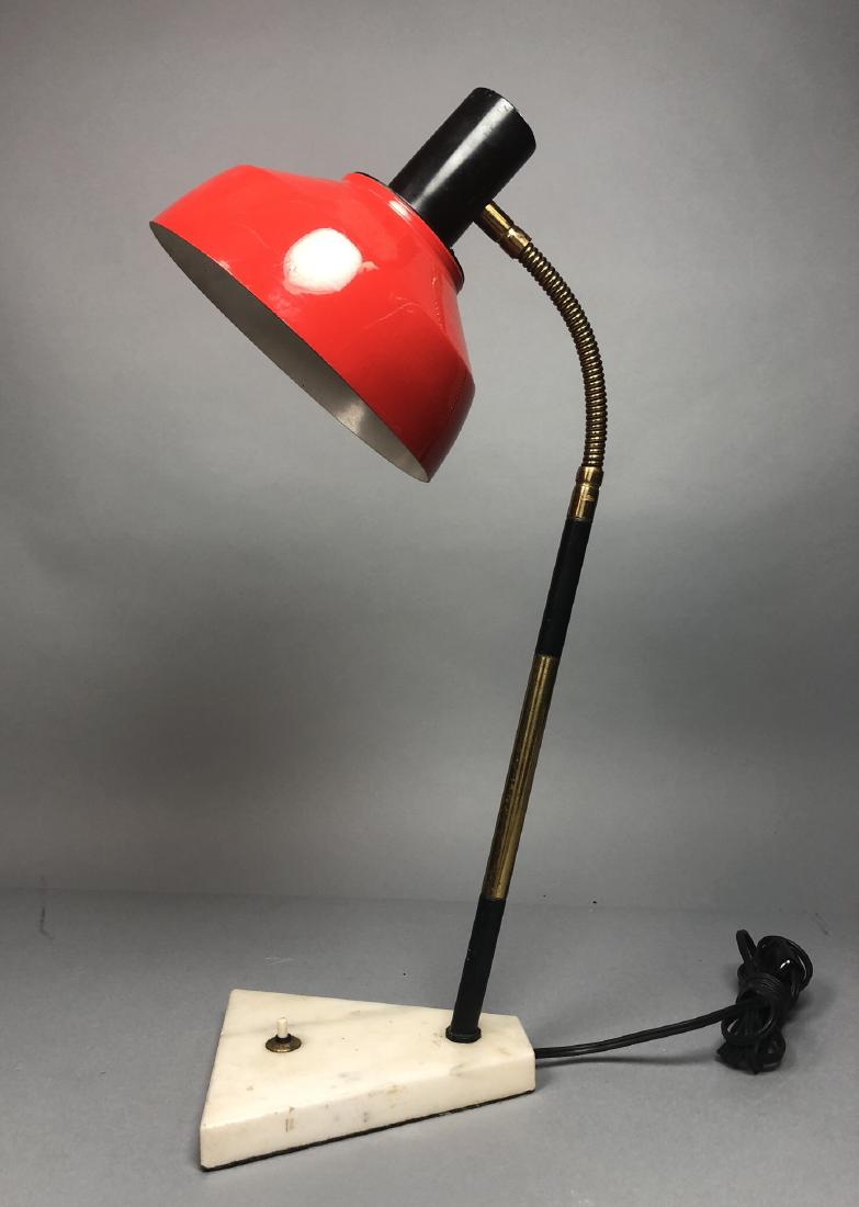 STILUX Articulated Table Lamp. Red enamel shade. (1 of 8)