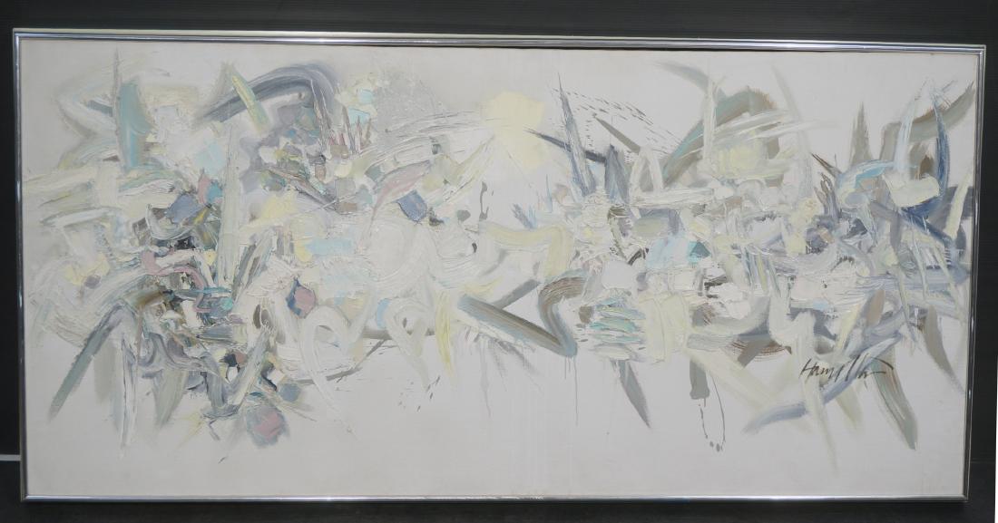 HAMILTON Large Modernist Painting. Thick paint br (1 of 9)