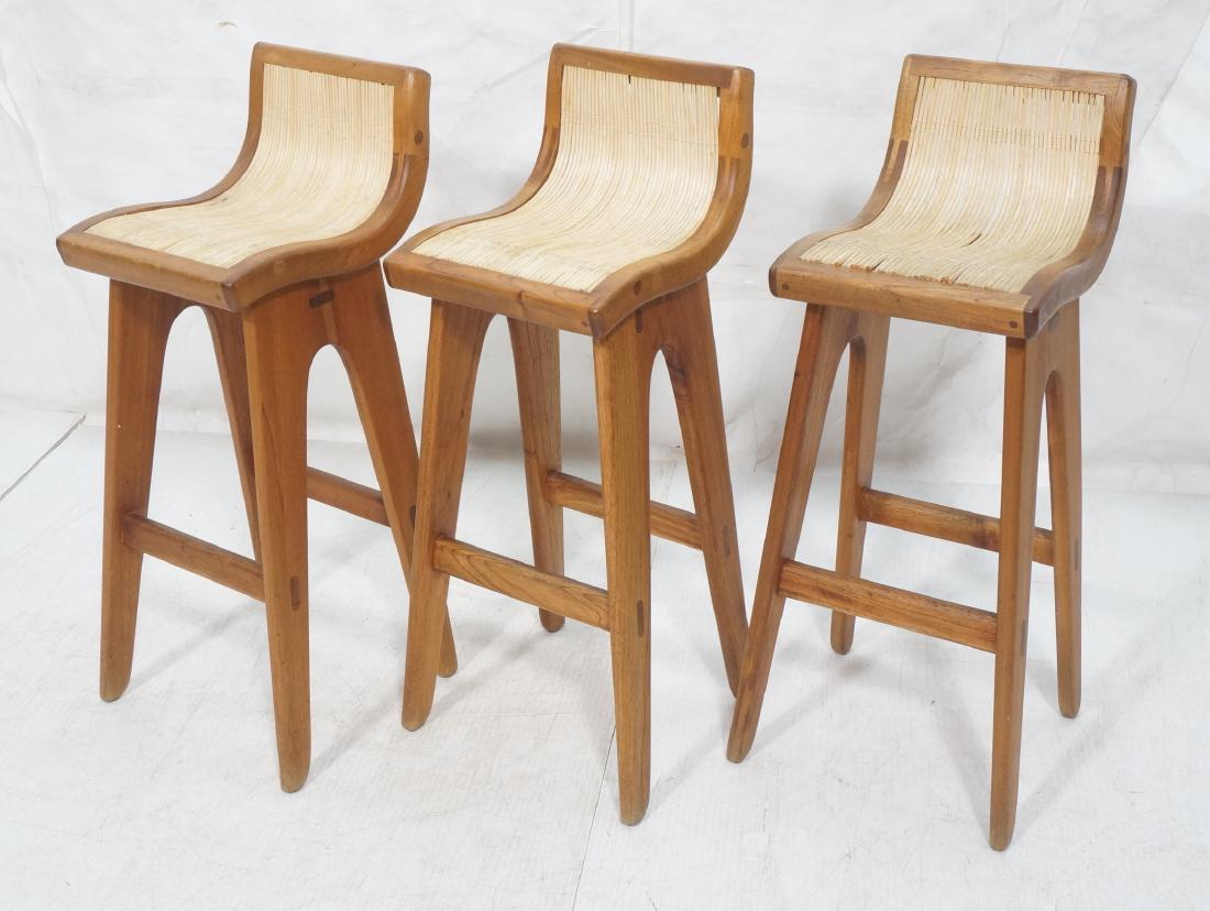 Set 3 Tropical Style Wood Modern Bar Stools. Wood (1 of 10)
