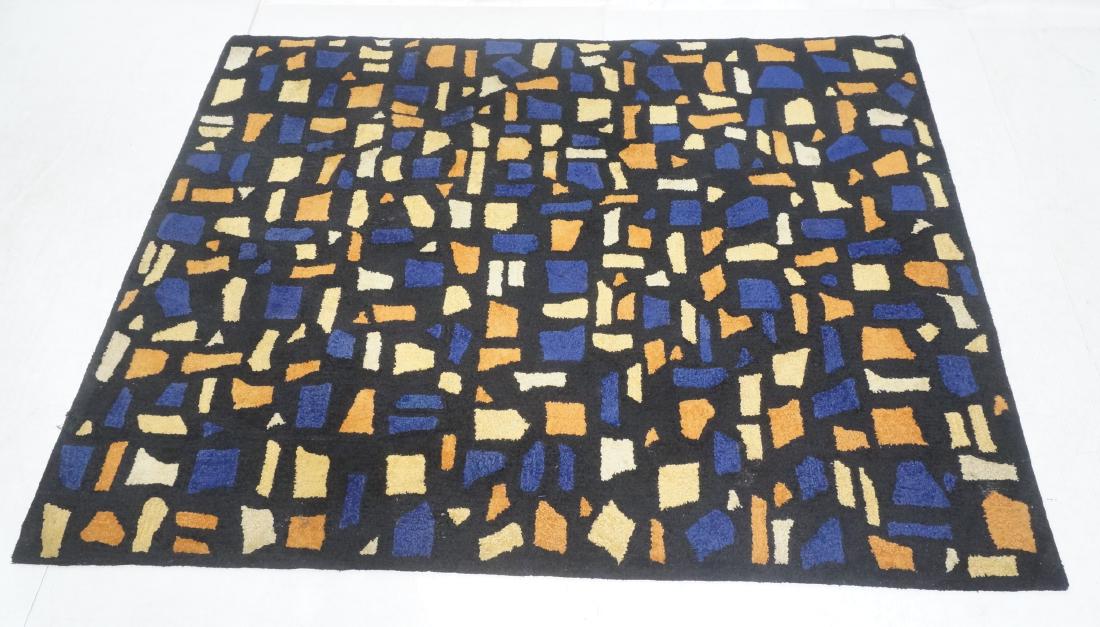 EDWARD FIELDS Modernist Black Low Pile Carpet Rug (1 of 10)