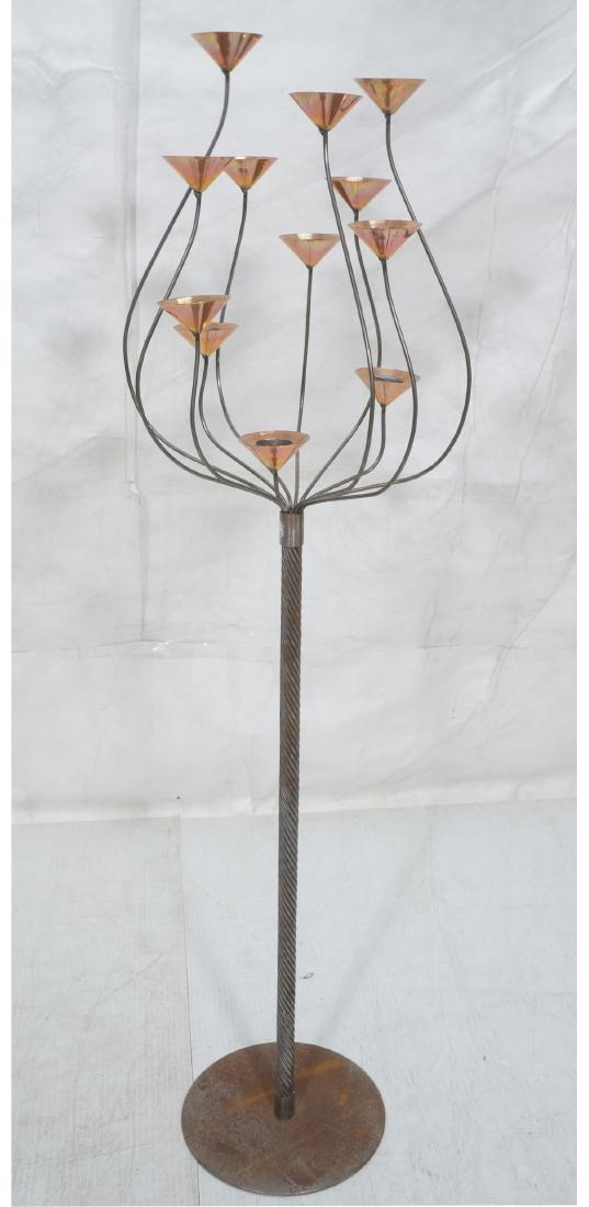 Steel & Copper Votive Candle Floor Sculpture. Twi (1 of 12)