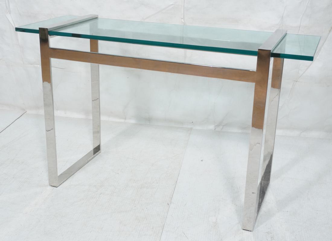 CY MANN Chrome & Glass Console Hall Table. Minima (1 of 7)