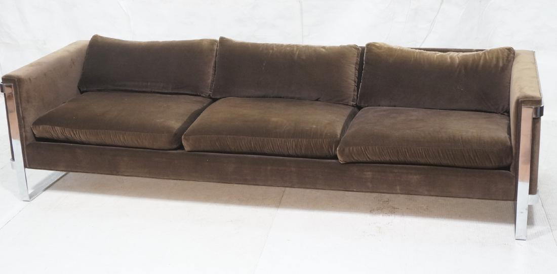 MILO BAUGHMAN Chrome Frame Modernist Sofa Couch. (1 of 11)
