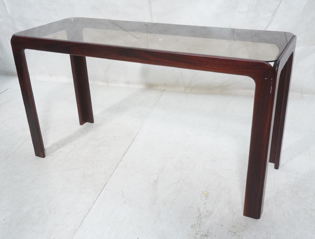 Danish Modern Rosewood Sofa Console Table. Smoked (1 of 10)