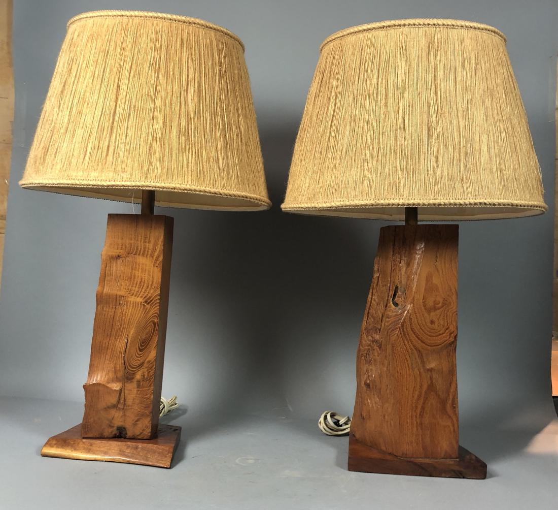 Pr Live Edge Free Form Wood Lamps with raffia lik (1 of 8)