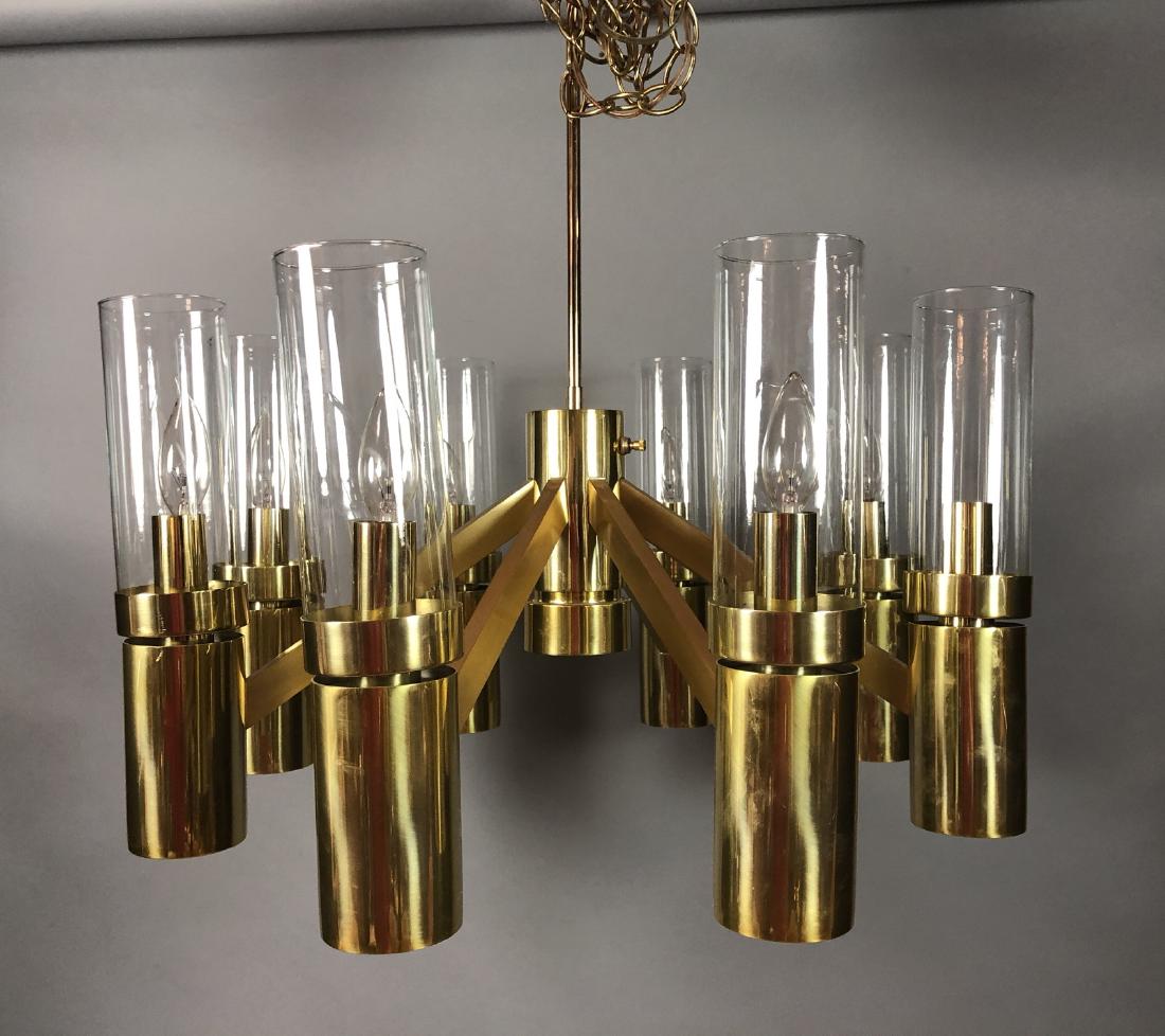 Five Arm Brass Chandelier Hurricane Glass Shades Five Arm Brass Chandelier Hurricane Glass Shades