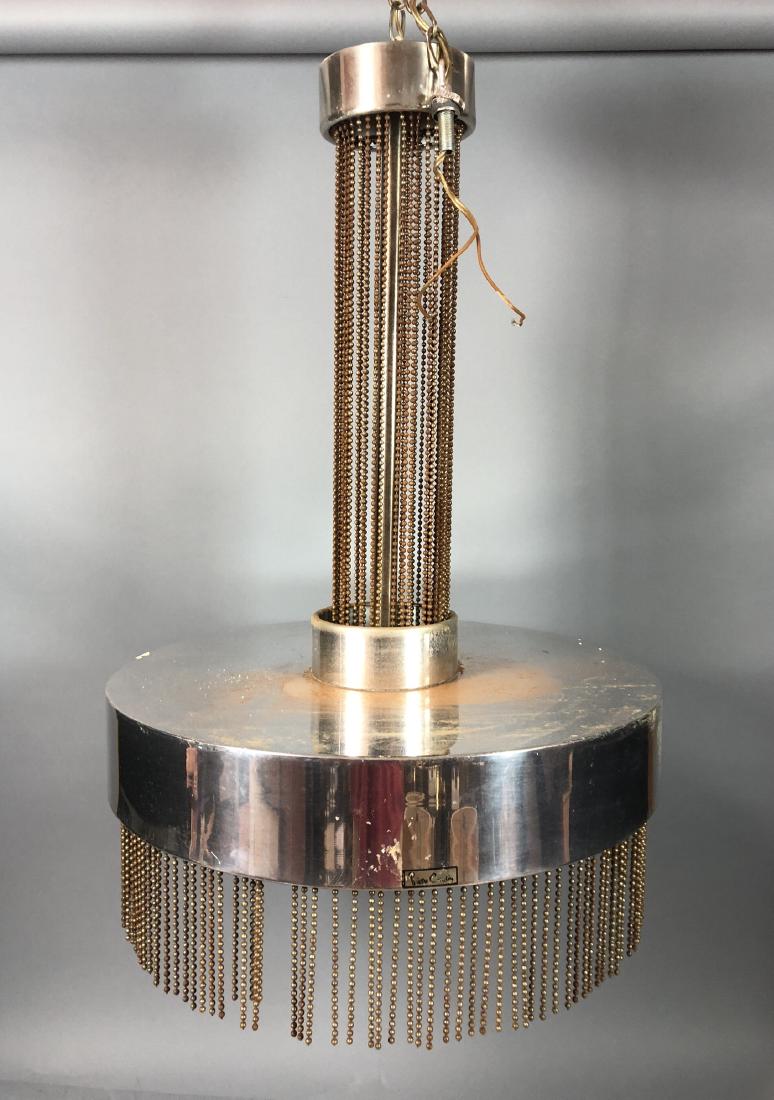 PIERRE CARDIN Attributed Chrome Round Chandelier (1 of 7)