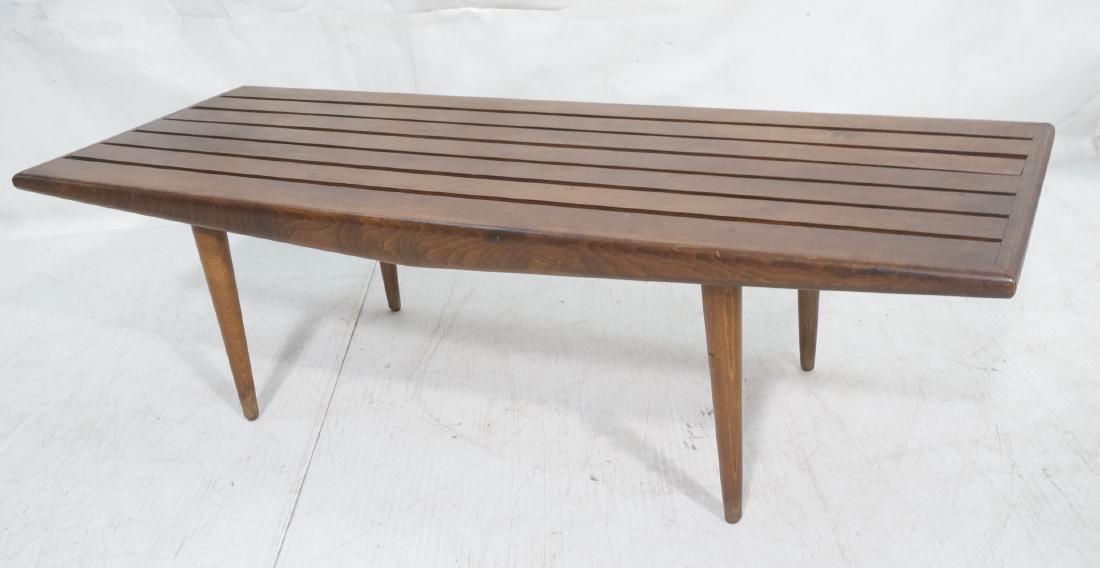 48" Long Tall Slat Bench Tapered Leg Angled Skirt (1 of 9)