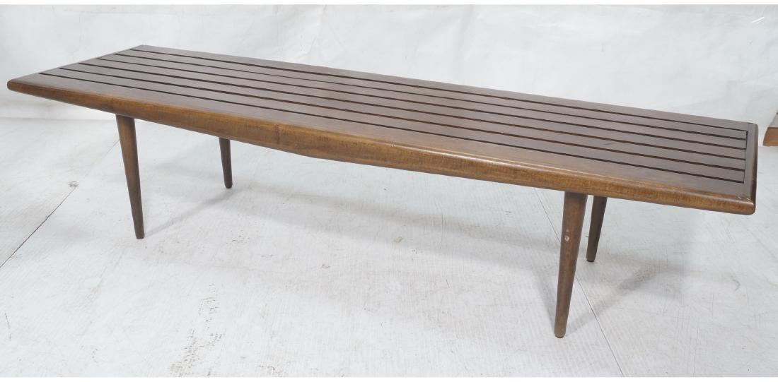 60" Long Tall Slat Bench Tapered Leg Angled Skirt (1 of 11)