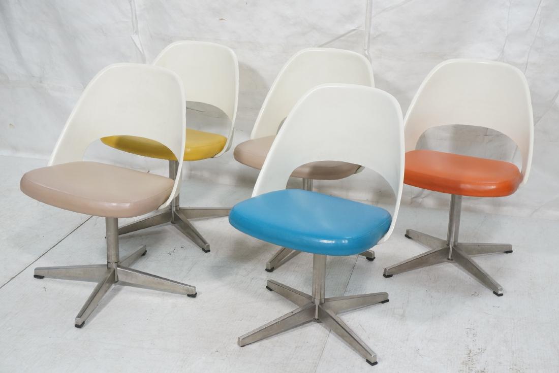 Set 5 EERO SAARINEN KNOLL White Swivel Dining Chairs (1 of 12)