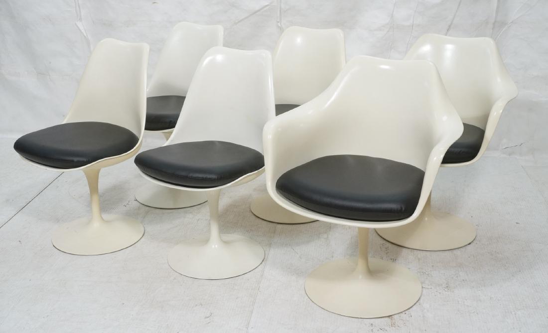 6 EERO SAARINEN Tulip Dining Chairs. KNOLL. White (1 of 8)