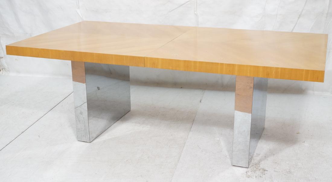 MILO BAUGHMAN Lg Wood Chrome Base Dining Table. M (1 of 12)