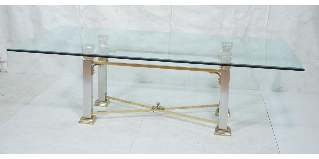 Large Glass Dining Table. Classical Column Metal (1 of 13)