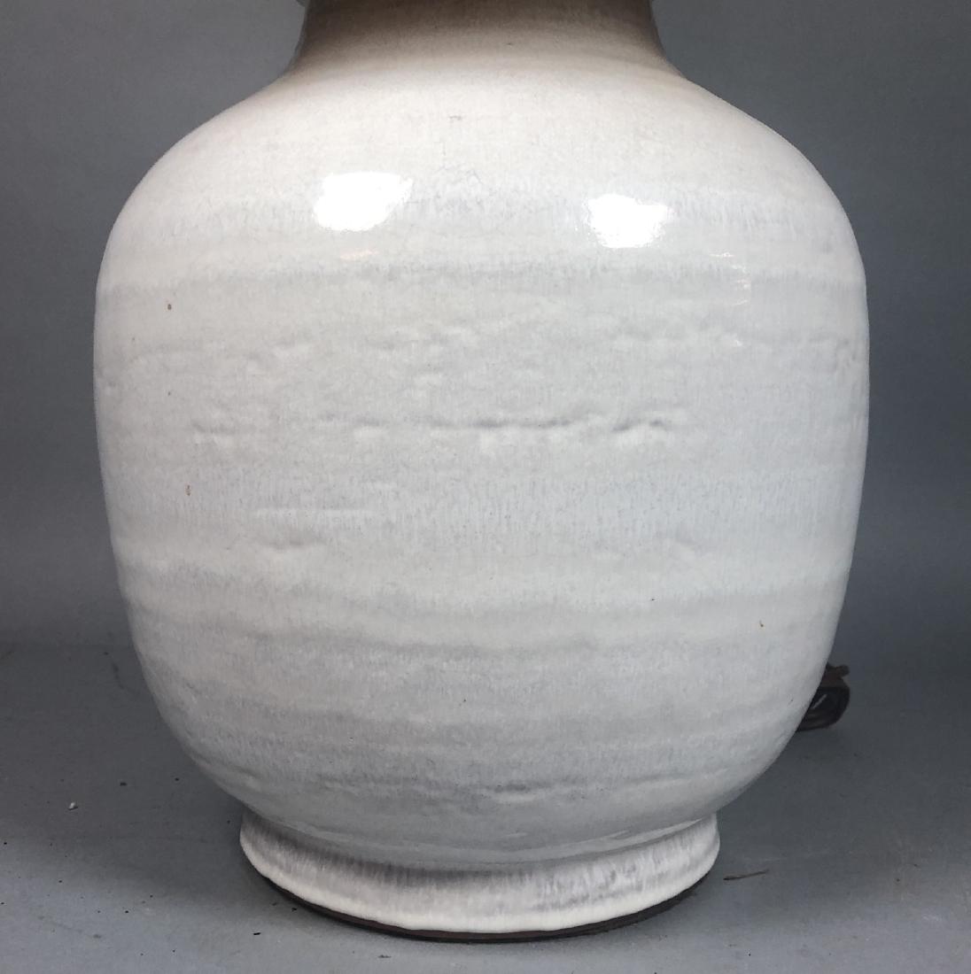 Lg Modernist White Glazed Ceramic Table Lamp. Off (1 of 7)