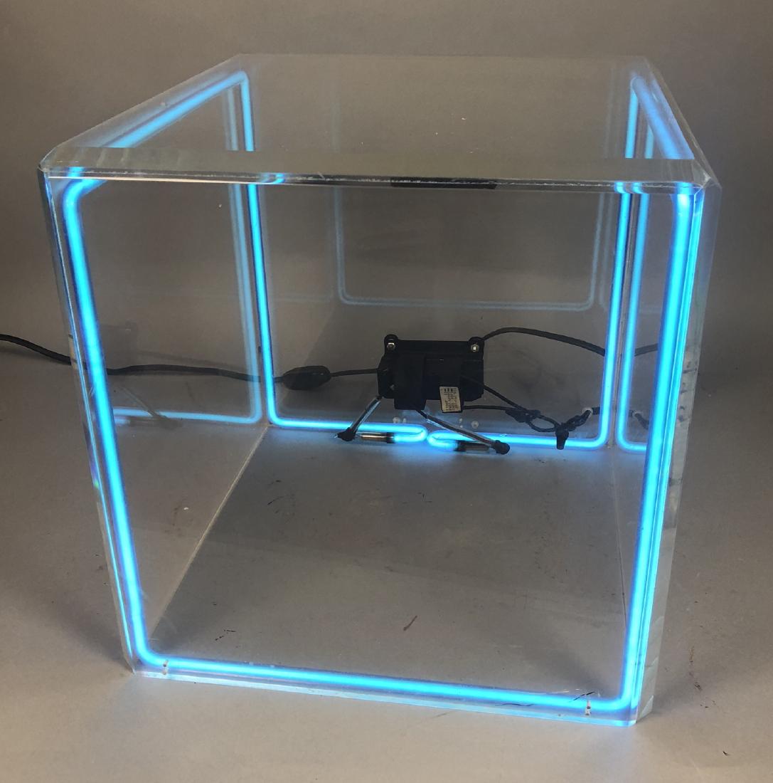 Mid Century Modern Lucite Cube Table. Neon detail (1 of 7)
