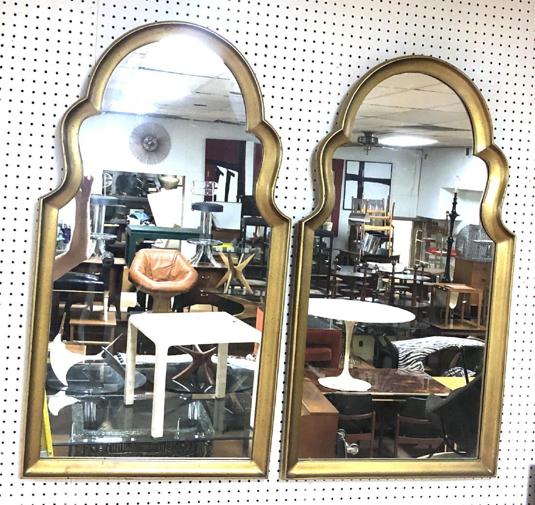 Pr Decorator Gilt Wood Arch Top Wall Mirrors. Ara (1 of 6)