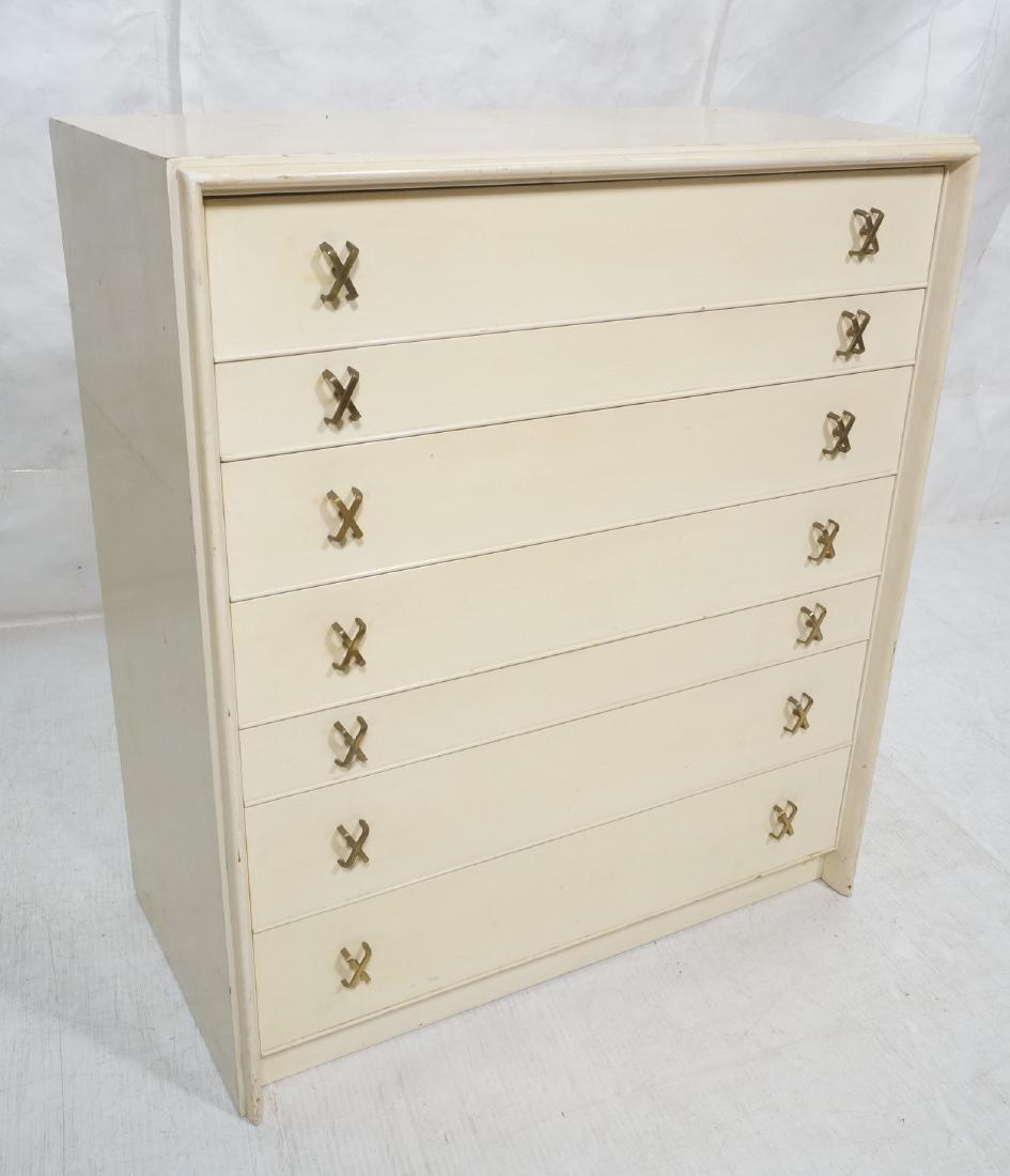 PAUL FRANKL Off White Lacquered Tall Dresser. Sig (1 of 11)