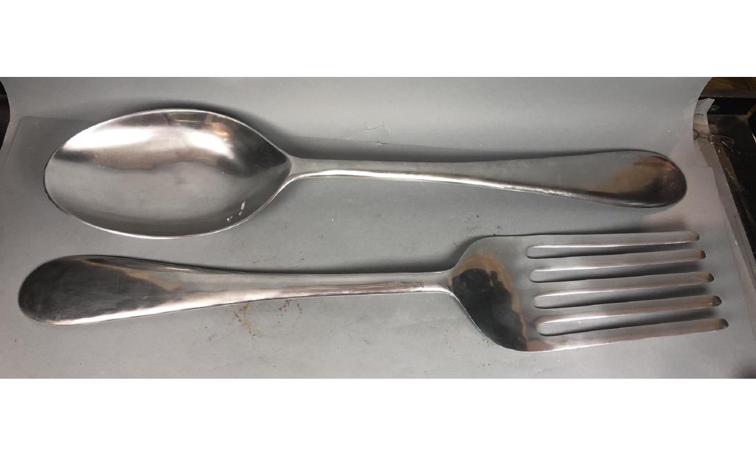 Pr Oversized Aluminum Fork & Spoon Wall Sculpture (1 of 8)