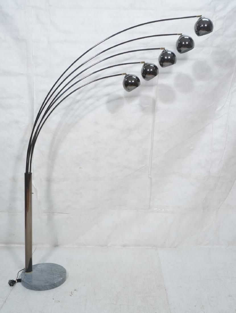 Contemporary 5 Arched Arm Floor Lamp. Gunmetal bo (1 of 10)