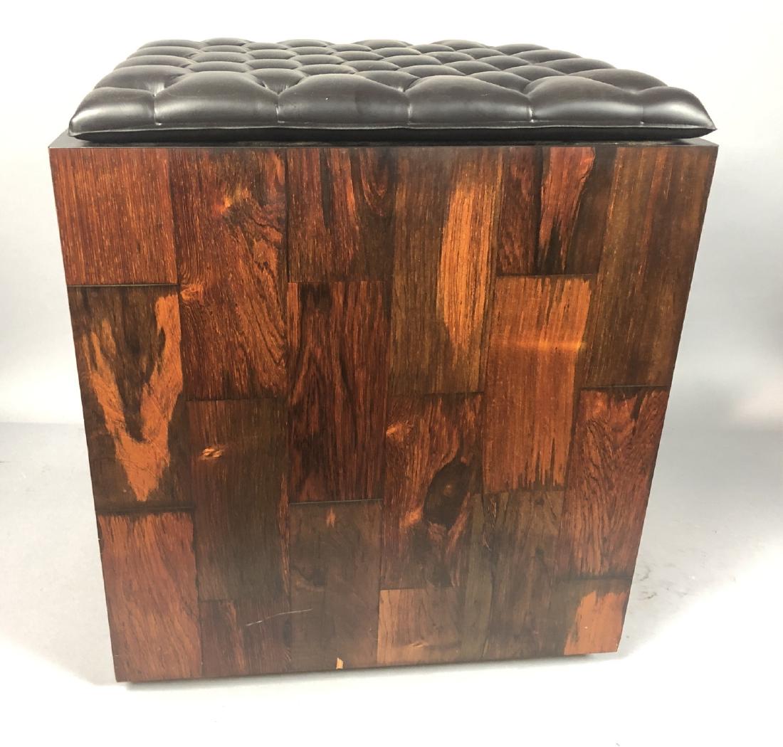 Rolling Rosewood Cube Side Table. 4 patchwork ven (1 of 8)