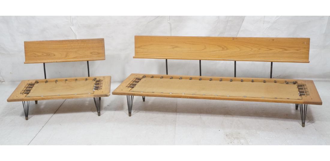 2pc Modernist Oak Sofa & Lounge Chair. Frames Onl (1 of 15)