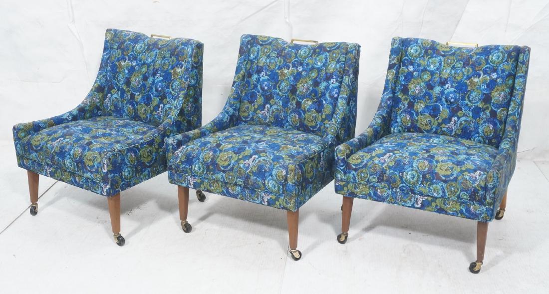 Set 3 HARVEY PROBBER Modernist Slipper Chairs. Bl (1 of 9)