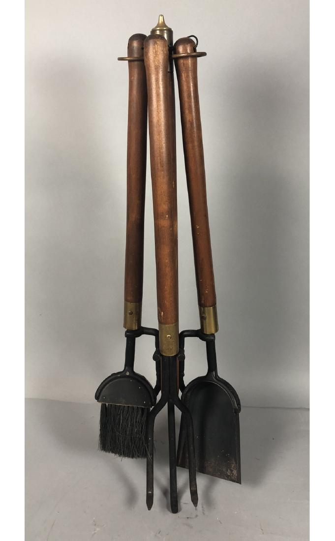 SEYMOUR Black Iron Wood Handled Modernist Fire To (1 of 6)