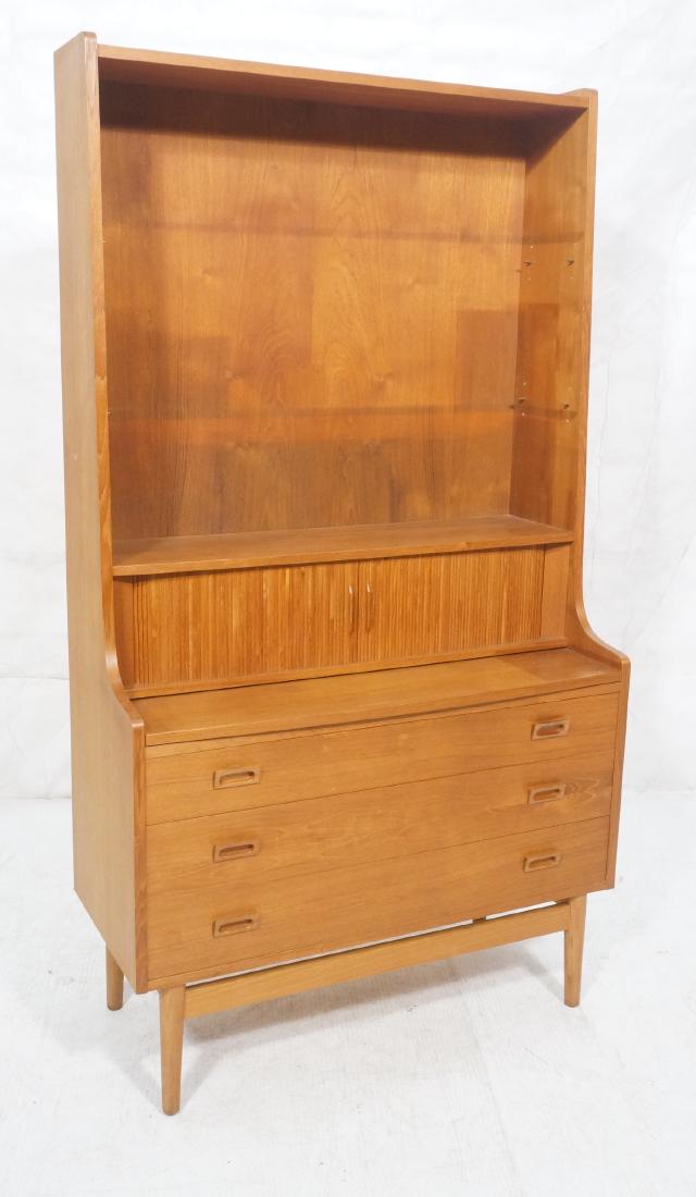 BM Teak Danish Modern Pull Out Desk Bookcase. Fit (1 of 9)