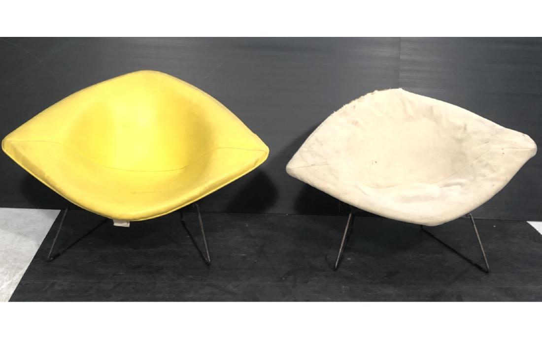 2pc HARRY BERTOIA Diamond Lounge Chairs. AS IS Co: 2pc HARRY BERTOIA Diamond Lounge Chairs. AS IS Condition-- Dimensions: H: 28 inches: W: 45 inches: D: 32 inches ---
