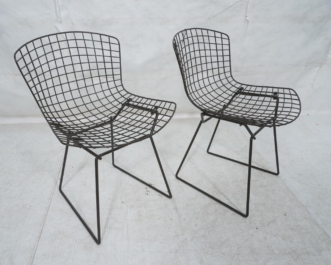 Pr HARRY BERTOIA Wire Chairs. dark brown finish metal (1 of 6)