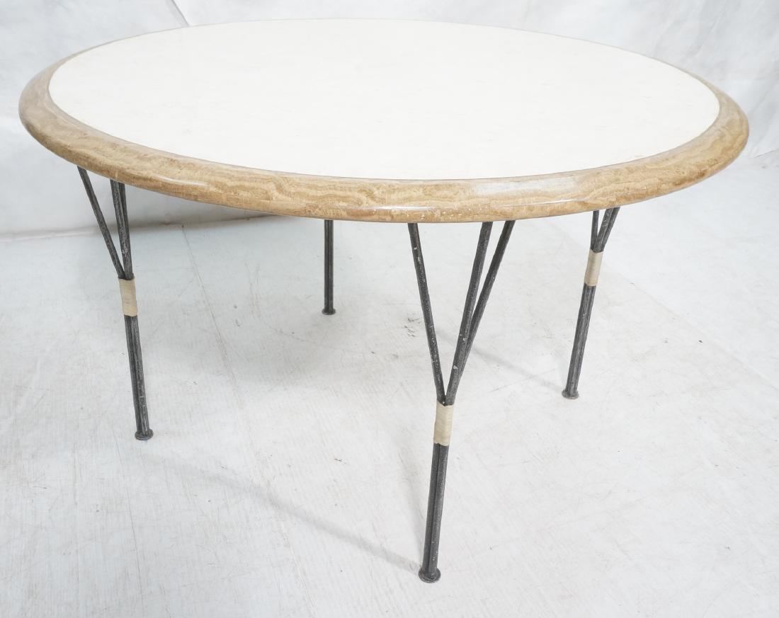 Contemporary Tesserae Travertine Marble Dining Ta (1 of 9)