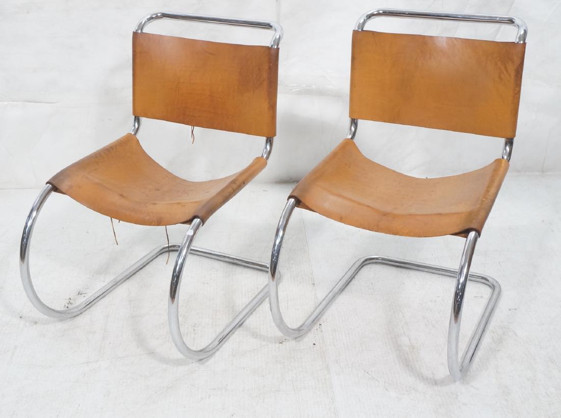 Pr MARCEL BREUER MR Dining Chairs. Warm Brown Lea (1 of 11)