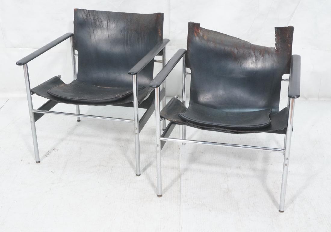 Pr Charles Pollock  Lounge Chairs Chrome and ebon (1 of 13)