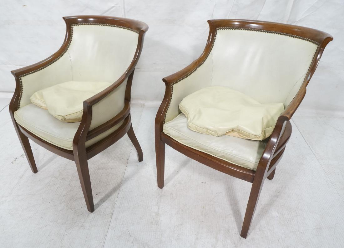 Pr HICKORY FURNITURE Accent Chairs. Brass tack tr (1 of 9)