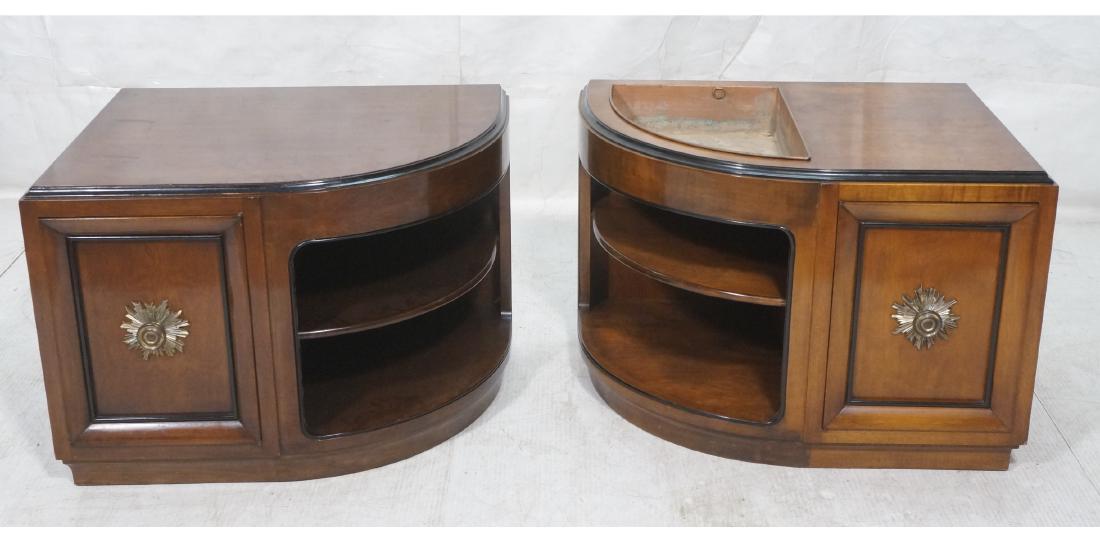 Pr Art Deco Bowed Side End Tables Cabinets. Grosf (1 of 8)