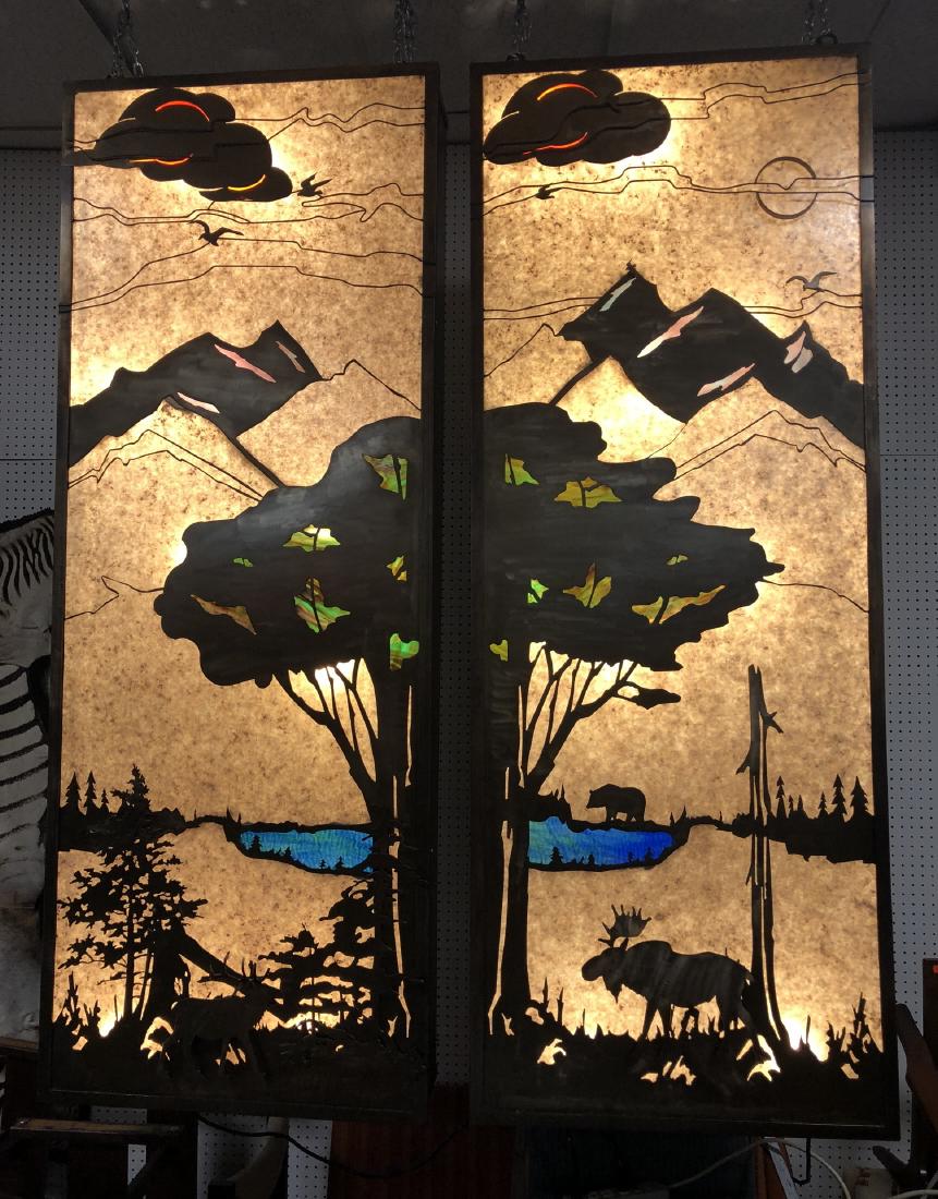 Pr of Light Up Mica Metal Silhouette Light Boxes. (1 of 11)